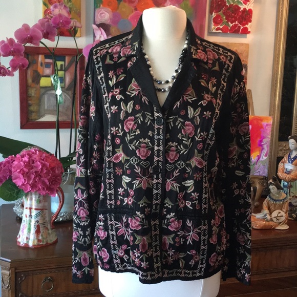 Johnny Was Jackets & Blazers - Johnny Was Maroni Satin Jacket